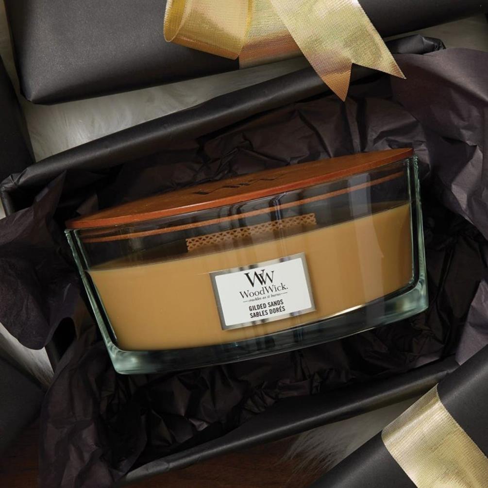 WoodWick Gilded Sands HearthWick Ellipse Jar Candle Extra Image 2